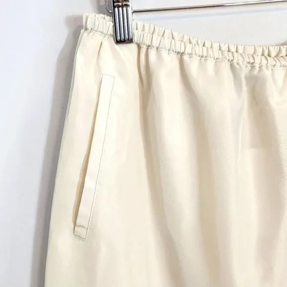 NWT Toteme Habitual Wrap Wide Leg 100% Silk Ivory Trousers Rare Find SZ EU 32 - Picture 5 of 13